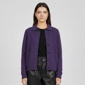L.L. Bean Wool‎ Purple Long Cardigan Sweater